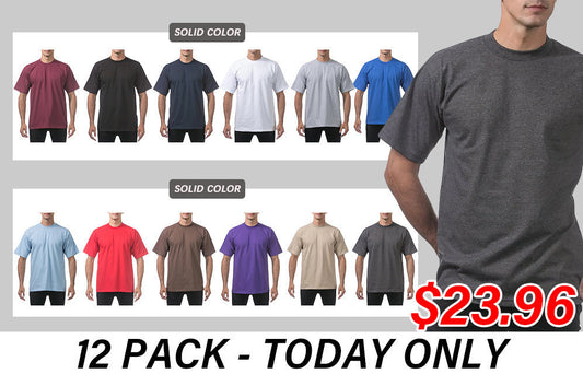 Men's Heavyweight Cotton Short Sleeve Crew Neck T-Shirt